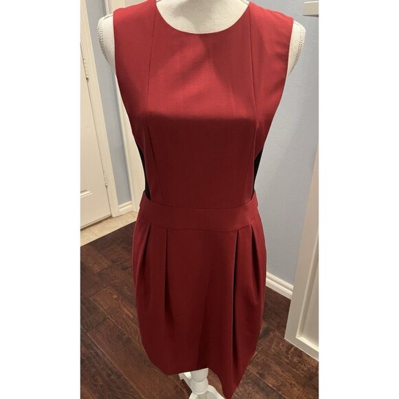WOMEN’S THEORY ITALIAN STRETCH WOOL COLOR  BLOCK DRESS SIZE 6 - Picture 1 of 10